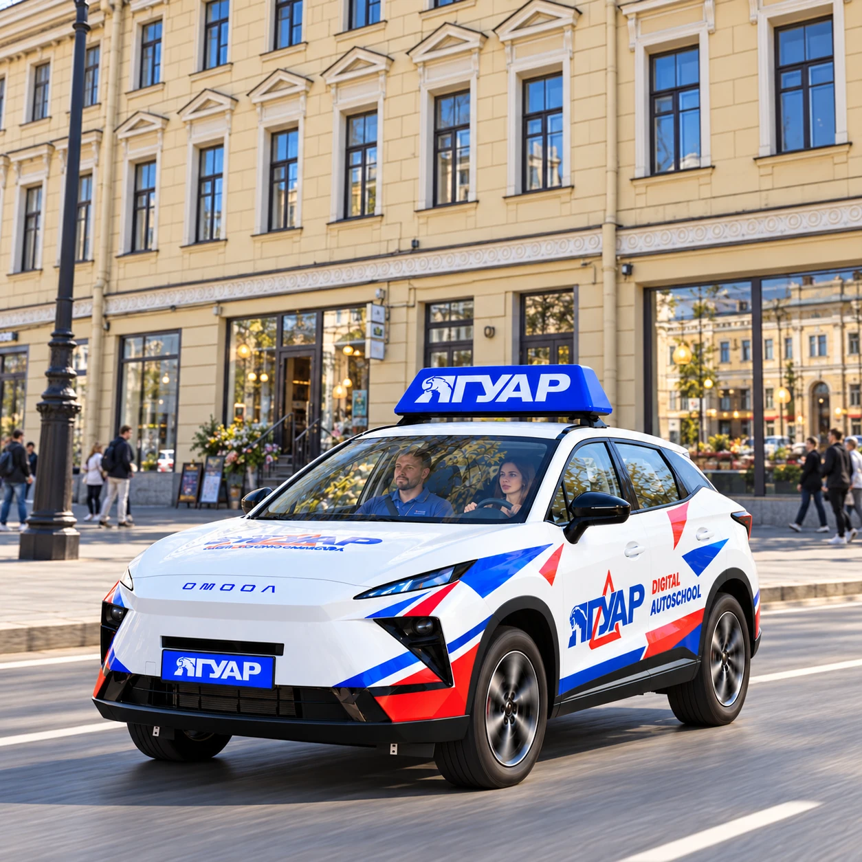 Учебный автомобиль «Ягуар» рядом с Сенной площадью